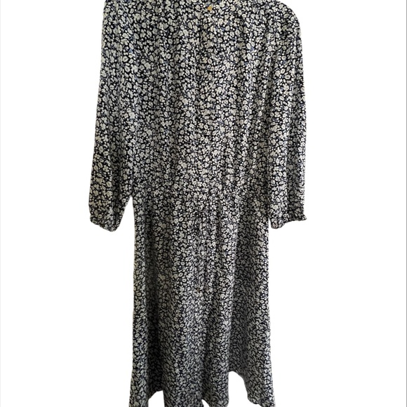 Ralph Lauren - Blue Floral Print Long Sleeve Button-Up Shirtwaist Dress - Picture 4 of 6